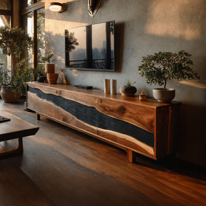 Modern Solid Wood TV Unit For Living Room Decor