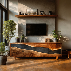 Farmhouse Solid Wood Media Console For Home Decor