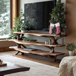 Modern Solid Wood TV Console For Christmas Entryway Living Room