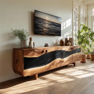 Modern Solid Wood TV Console For Minimalist Living Room