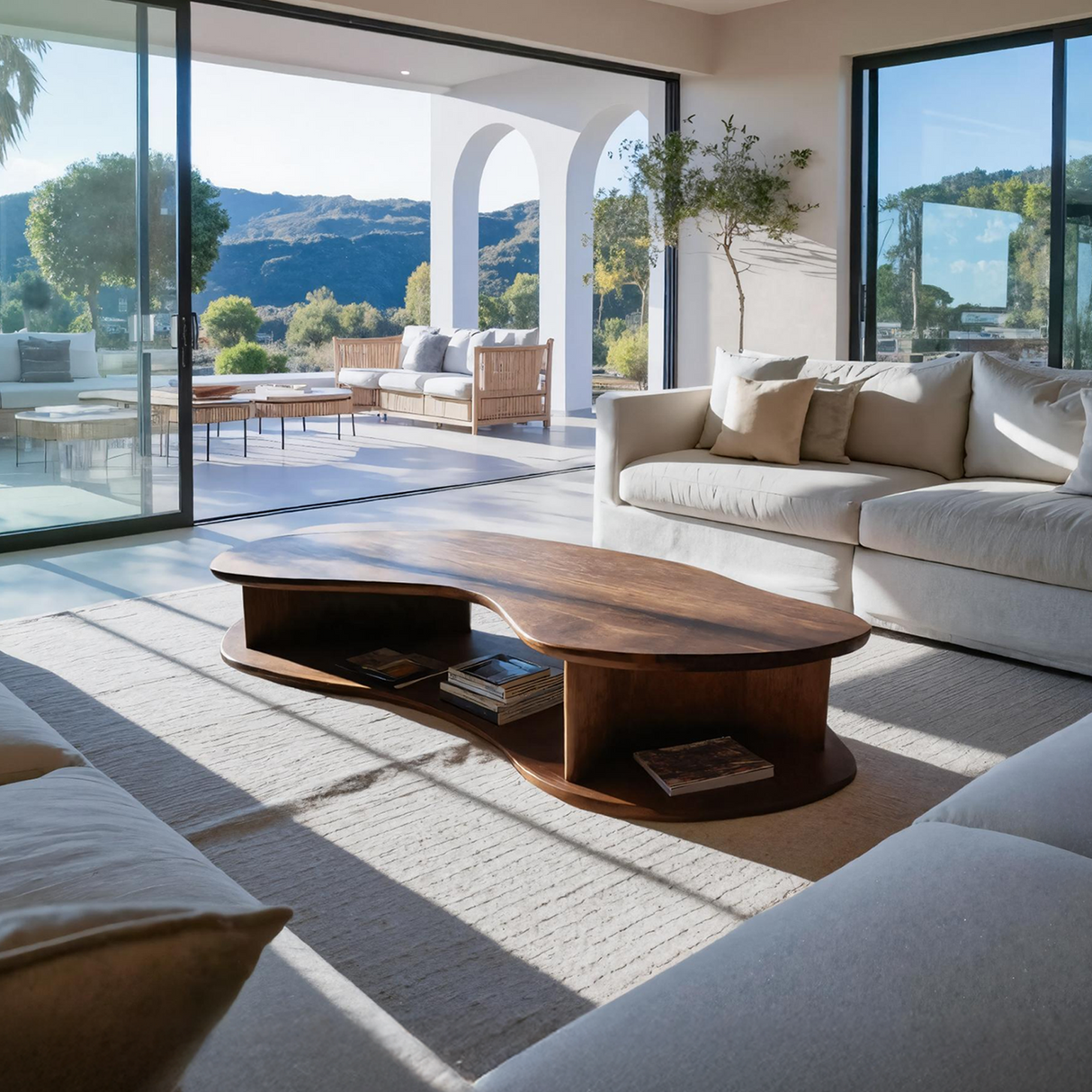 Handcrafted Solid Wood Coffee Table For Living Room Accent
