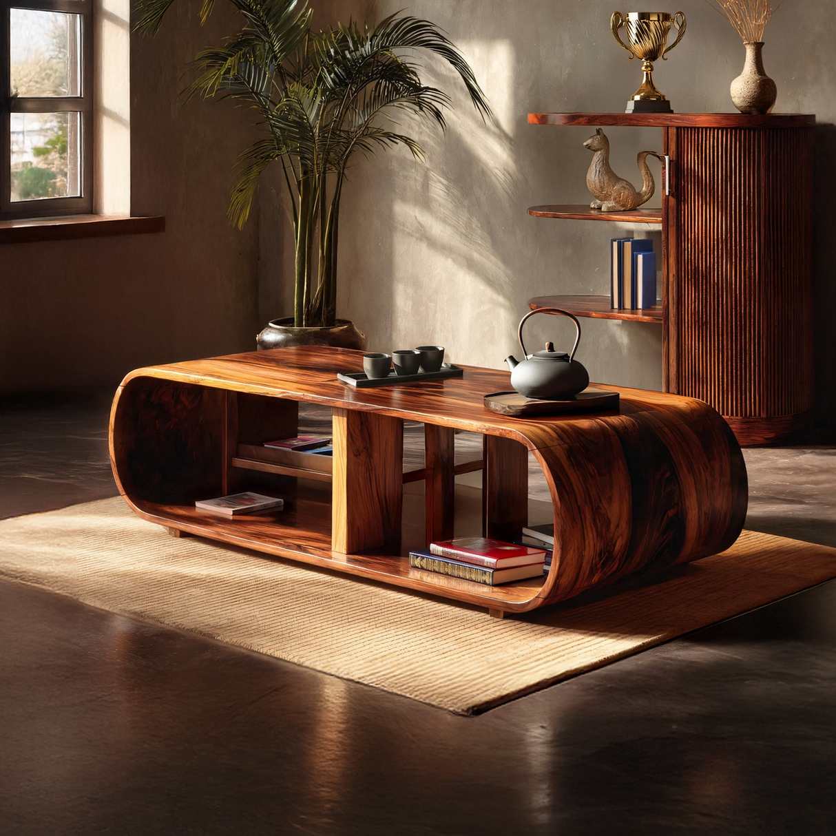 Farmhouse Wooden Live Edge Low Table For Entryway Design And Decor