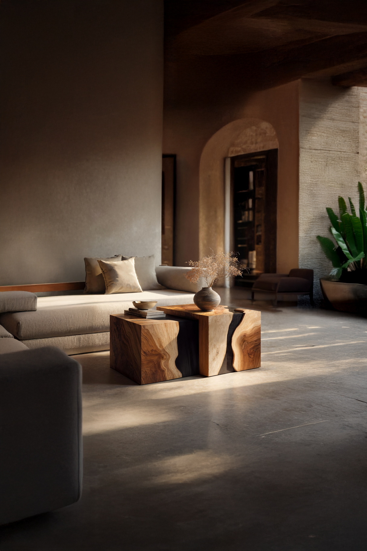 Modern Solid Wood Square Coffee Table For Living Room