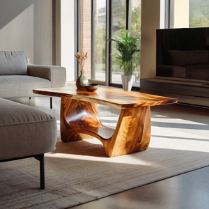 Handcrafted Solid Wood Low Coffee Table For Living Roomdecor