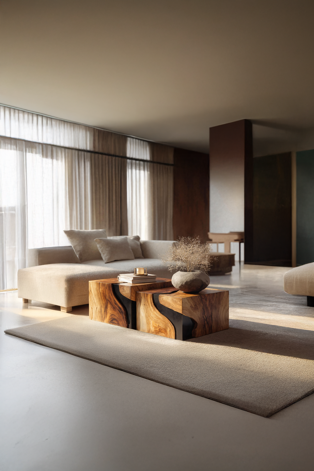 Farmhouse Solid Wood Cube Coffee Table For Cozy Rooms