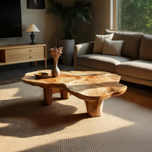 Handcrafted Wooden Live Edge Low Table For Living Room Home Decor