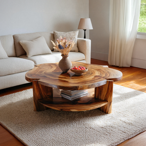 Farmhouse Handcrafted Solid Wood Coffee Table For Living Room Decor