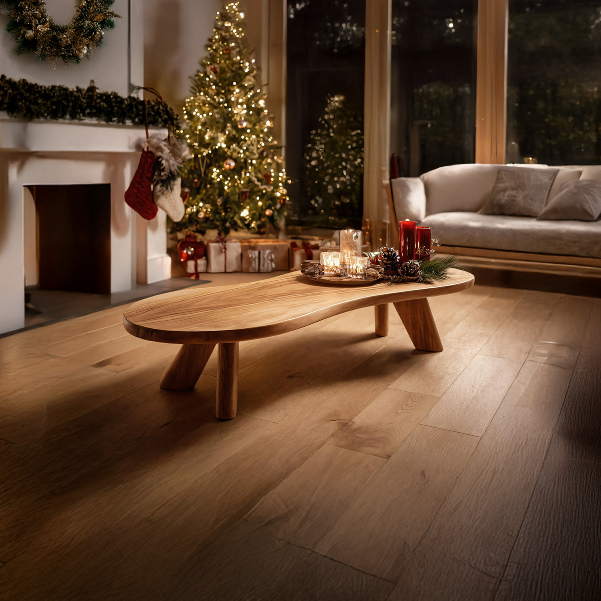 Handcrafted Wooden Live Edge Coffee Table For Holiday Decor