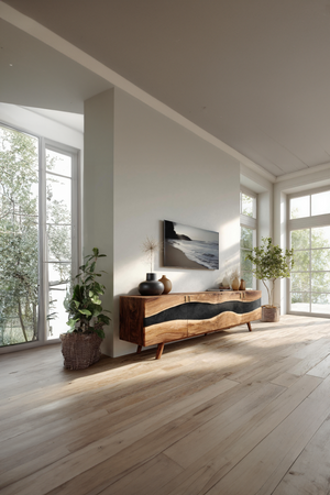 Handcrafted Solid Wood TV Console For Furniture Decor