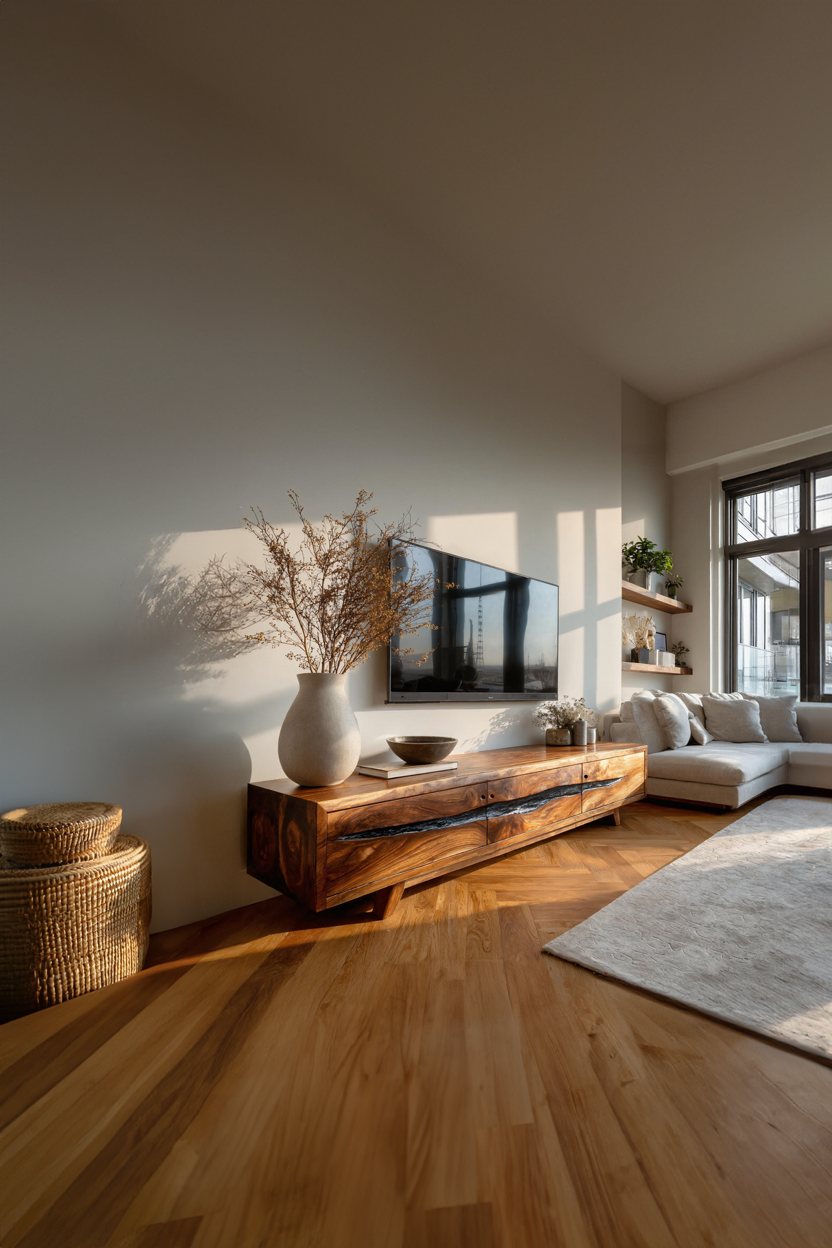 Farmhouse Solid Wood TV Console For Bedroom Design