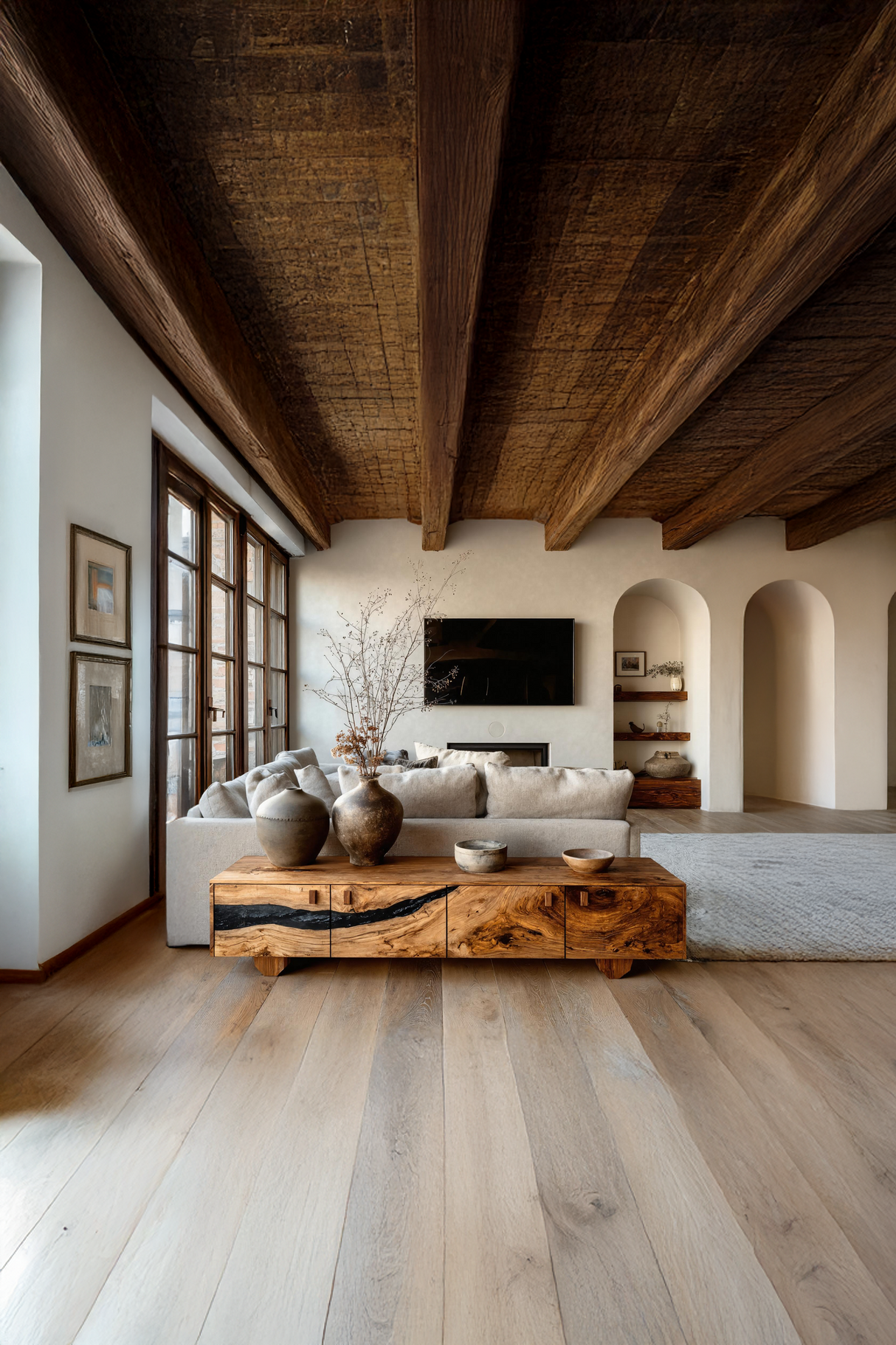 Farmhouse Live Edge TV Cabinet For Rustic Bedroom Decor