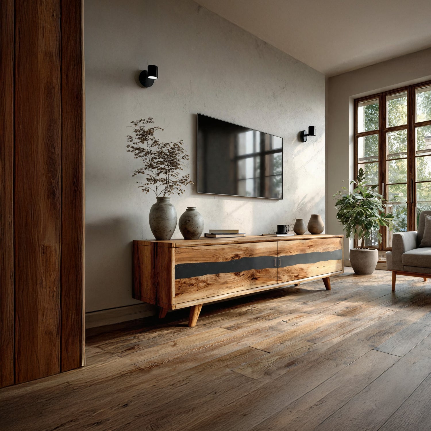 Modern Live Edge TV Stand For Bedroom Furniture