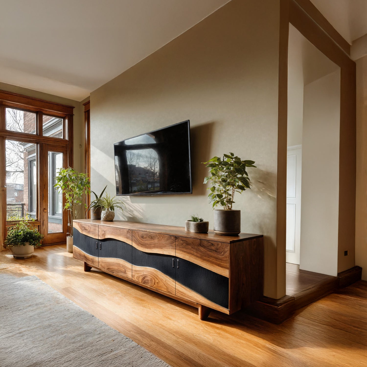 Modern Solid Wood TV Stand For Furniture Decor