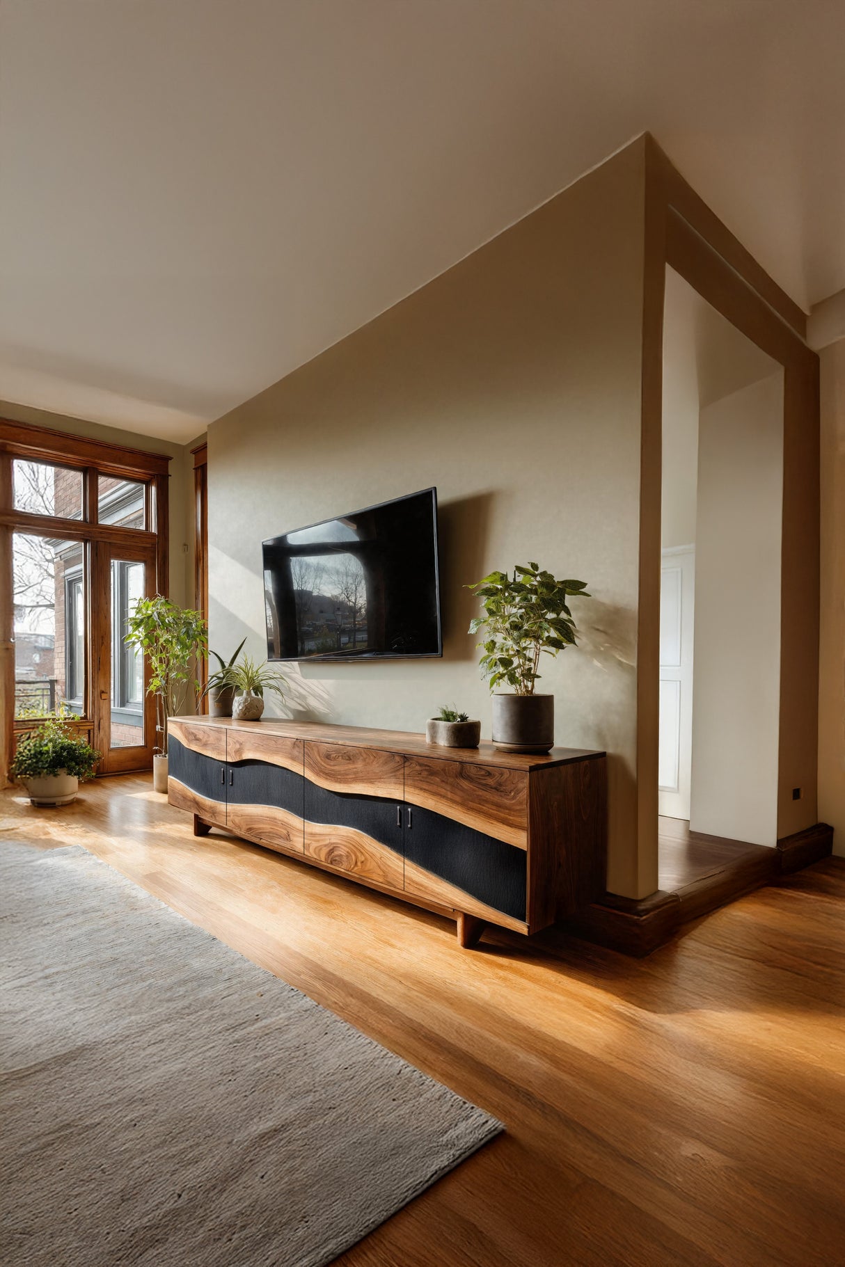 Modern Solid Wood TV Stand For Furniture Decor