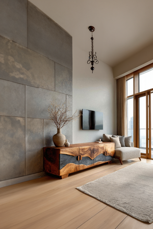 Mid Century Solid Wood TV Console For Living Room Decor