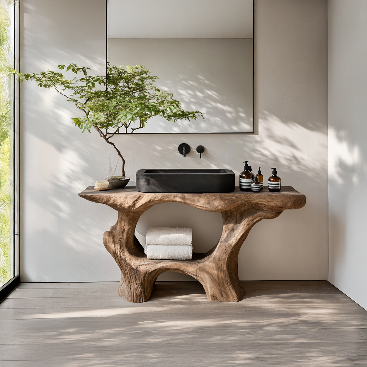 Farmhouse Solid Wood Vanity For Rustic Bathroom Decor
