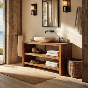 Farmhouse Wooden Vanity For Cozy Bathroom Spaces