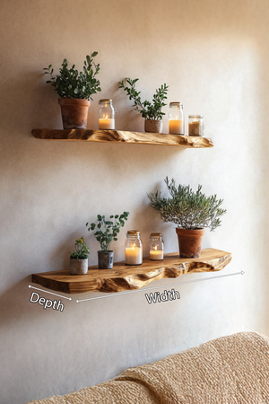 Farmhouse Wooden Floating Shelf For Living Room Holiday Decoration