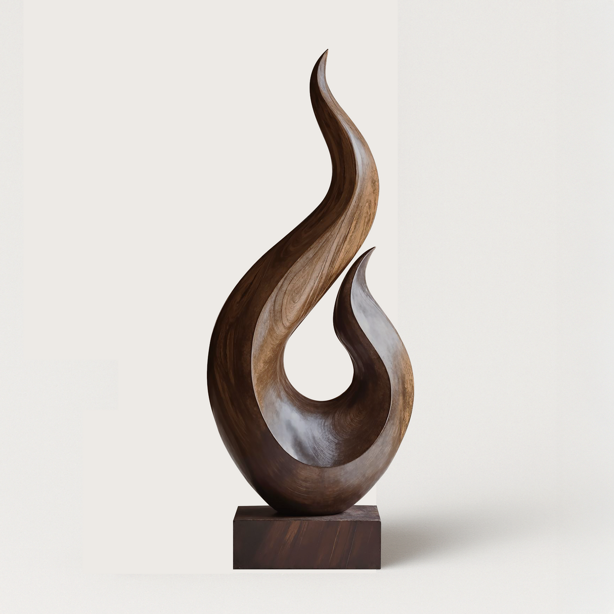 Handcrafted Abstract Wood Statue For Home Accent
