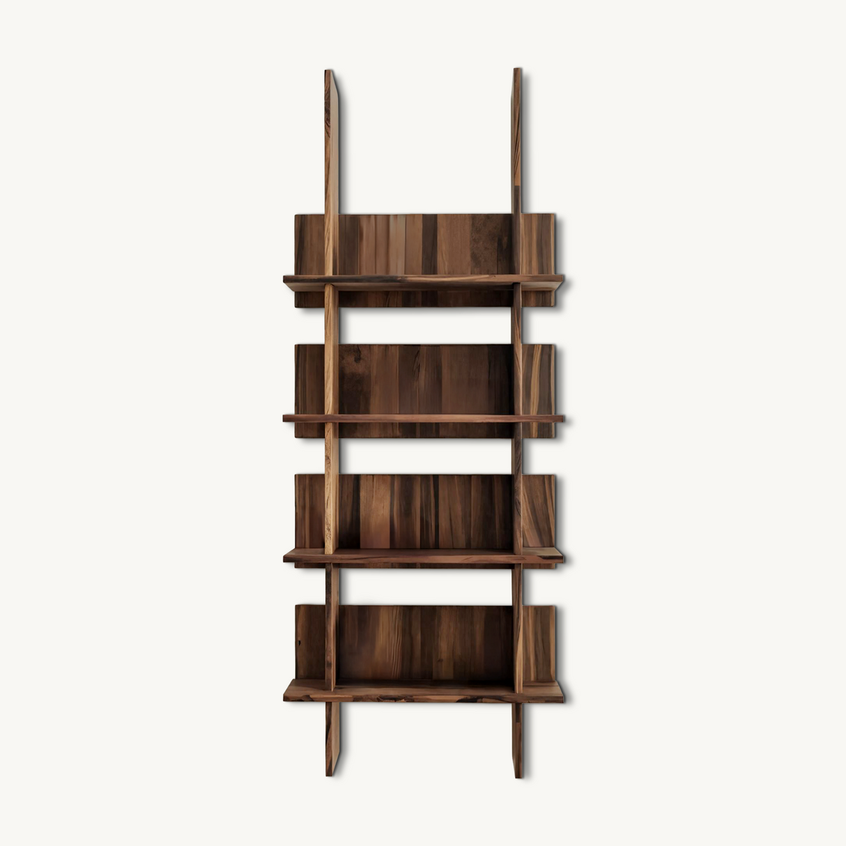 Minimalist Wall Mounted Bookshelf With Back Panel Storage Rack For Living Room And Office