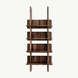 Minimalist Wall Mounted Bookshelf With Back Panel Storage Rack For Living Room And Office