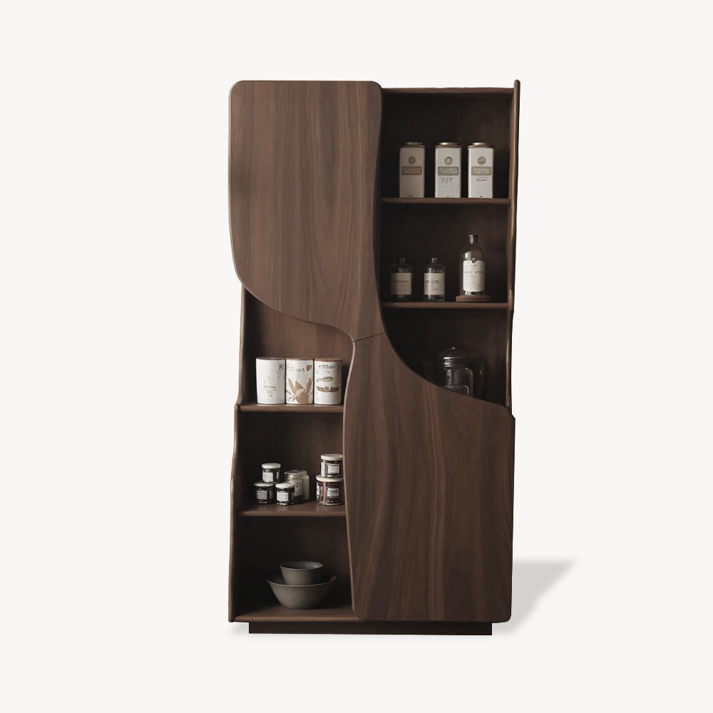 Modern Sculptural Cabinet With Curved Doors For Kitchen And Living Room