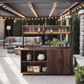 Contemporary Outdoor Bar Table With Hidden Storage For Garden Or Poolside