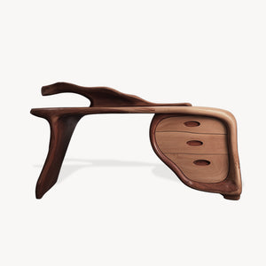 Modern Sculptural Desk With Drawers For Home Office And Studio Workspace