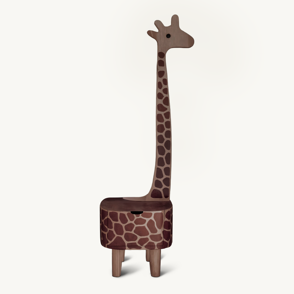 Whimsical Giraffe Nightstand With Drawer For Kids Room And Nursery