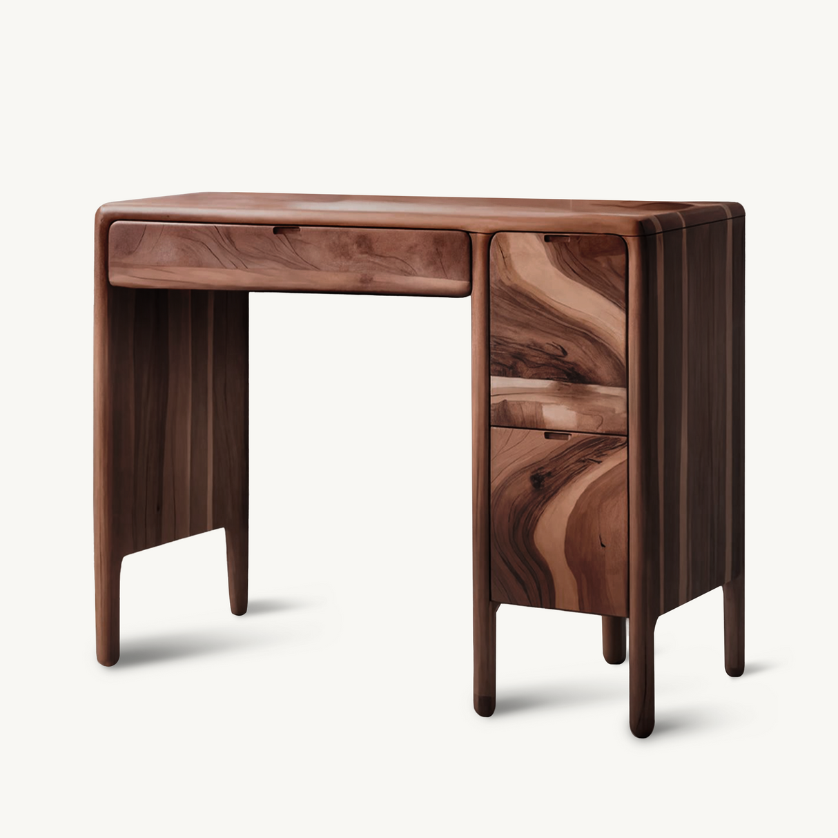 Mid Century Vanity Desk With Drawers For Bedroom And Dressing Corner