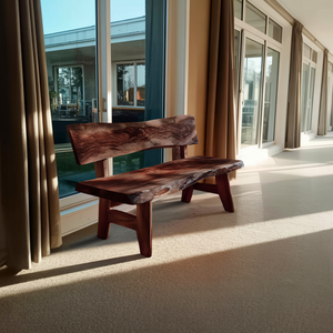 Live Edge Outdoor Wood Bench For Patio And Backyard