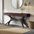 Farmhouse Wooden Console Table For Furniture Decor With Drawers