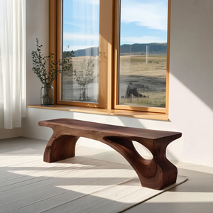Organic Live Edge Bench For Modern Entryway Or Living Room