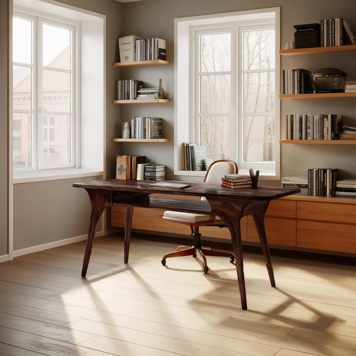 Modern Solid Wood Desk For Living Room And Office Decor