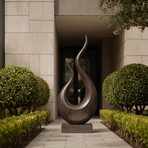 Mid Century Wooden Sculpture For Garden Decorative Panel