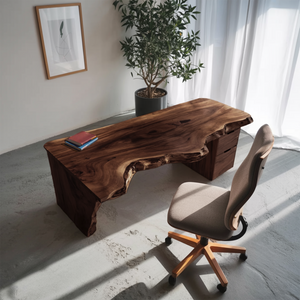Handcrafted Live Edge Desk For Office Or Workspace