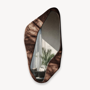 Organic Modern Wall Mirror With Irregular Frame For Living Room And Entryway