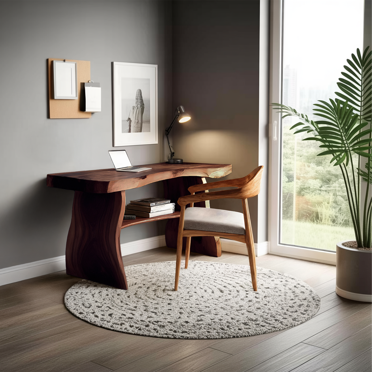 Modern Solid Wood Desk For Minimalist Home Office Design