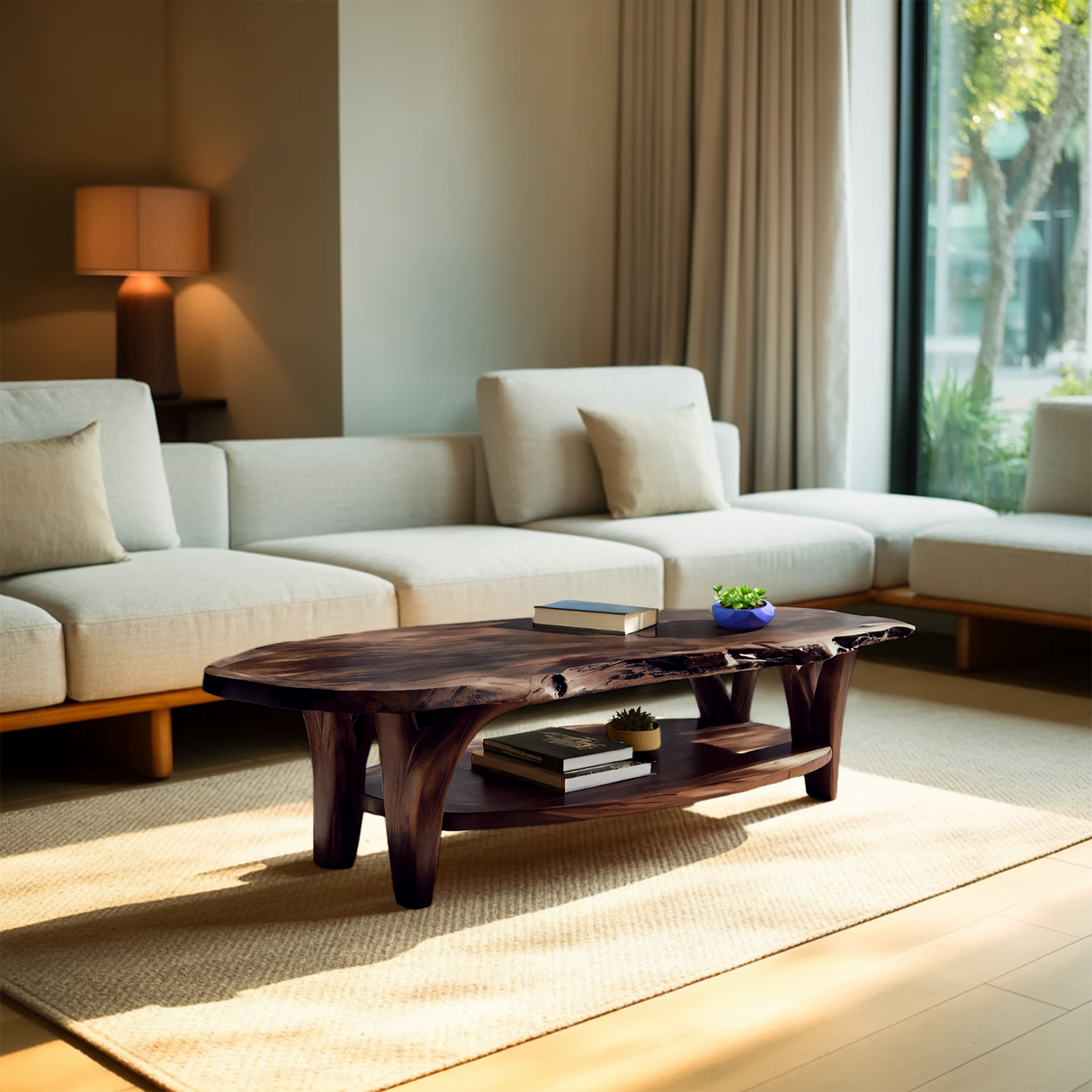 Modern Live Edge Coffee Table For Living Room Decor