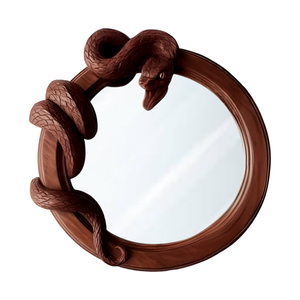 Wild Serpent Carved Mirror For Jungle Themed Bathroom