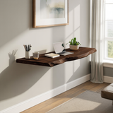 Minimalist Floating Live Edge Desk For Home Office