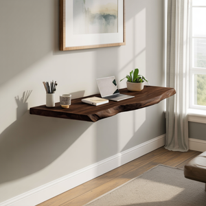 Minimalist Floating Live Edge Desk For Home Office