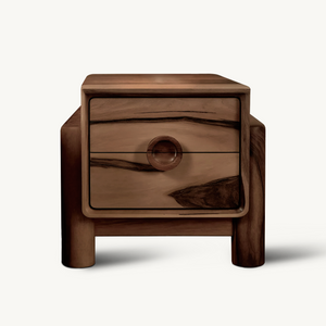 Modern Nightstand With Round Handle Bedside Table For Bedroom And Living Room