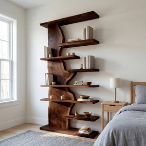 Organic Wooden Standing Shelf For Living Room