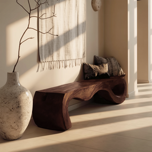 Organic Sculptural Bench For Entryway Or Living Room