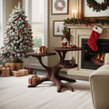 Handcrafted Round End Table For Living Room Holiday Furniture Decor