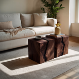 Handcrafted Solid Wood Low Coffee Table For Living Decor