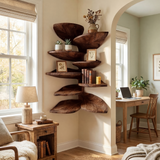 Modern Leaf Corner Shelf Entryway Wall Organizer Display