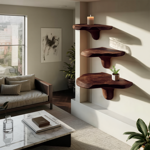 Farmhouse Wooden Mushroom Shelf For Cozy Bedroom And Entryway Design