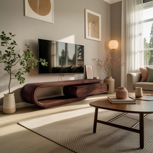 Organic Curved TV Cabinet For Modern Home